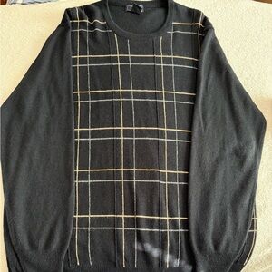Dockers Men's Size XXL Black  Plaid 100% Acrylic Pullover Sweater Crewneck